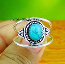 Turquoise Gemstone 925 sterling silver handmade Gift Ring US size 5 to 13