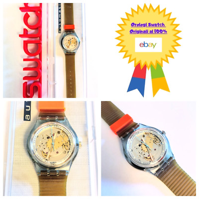 Swatch Automatik NOS Blue Matic SAN100 1991 Variante 1 Loch Armbanduhr