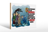 Holzschild Spruch 30X20 Cm Pessimist Schlechte Erfahrungen Schild Wooden Sign