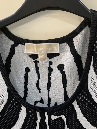 MICHAEL KORS Vestito abito bianco nero fantasia maculata - Foto 4 di 4