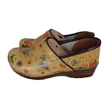 yellow nursing clogs