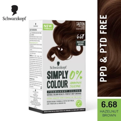 【美品】SHIOTA BASICカラーハーフSH Schwarzkopf Simply Colour Permanent Hair Color 6.68 Hazelnut Brown