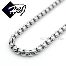 16"-36"Men's Women's Stainless Steel 3mm Silver Smooth Box Link Chain Necklace