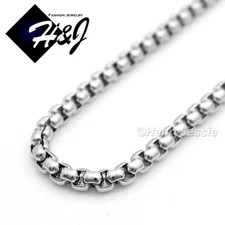 16"-36"Men's Women's Stainless Steel 3mm Silver Smooth Box Link Chain Necklace