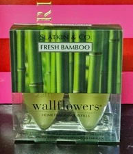 NEW Bath Body Works SLATKIN CO FRESH BAMBOO Wallflowers Refill Bulb Box RARE