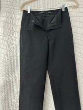 New Prada Women's Solid Black Virgin Wool Trouser Dress Pants 42
