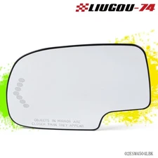 Heated LED Turn Signal Driver Side View Mirror Glass Fit For 03-07 Chevy GMC Lh