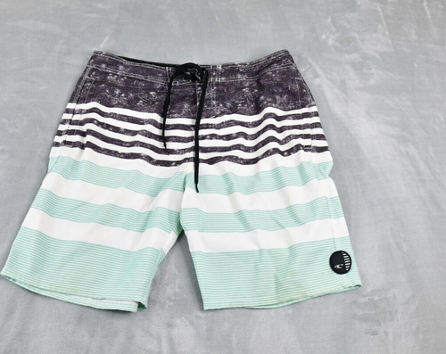 O'Neill Basketball Shorts Men's Board 34 Drawstring Green Black White - Picture 8 of 11