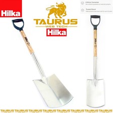 HILKA Stainless Steel Digging Spade Hardwood Shaft Rust Resistance Mirror Polish