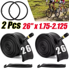 Heavy Duty Bike Tubes 2 PCS 26 x 1.75 - 2.125 Schrader Valve Bicycle Inner Tubes