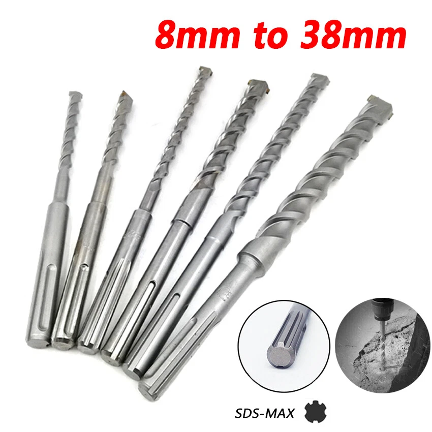 Heavy Duty Masonry Bits Rotary Hammer Drill Bit SDS-Max for Concrete Wall  8-38mm