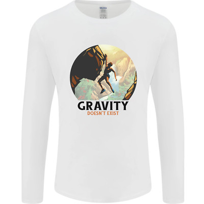 Rock Climbing Gravity Doesnt Exist Climber Herren Long Sleeve Maglietta