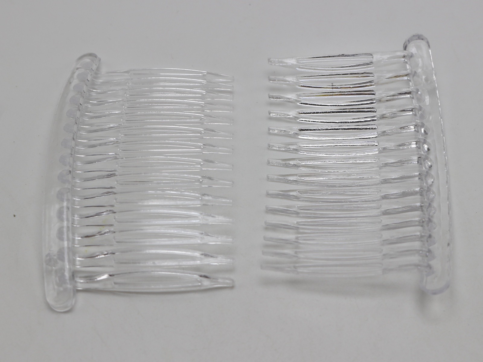 12 Clear Plastic Hair Clips Side Combs Pin Barrettes 80X50mm for Ladies