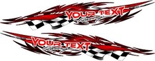 Custom Text Name Auto Car Truck Trailer Racing Flag Graphics Decals Stickers 20