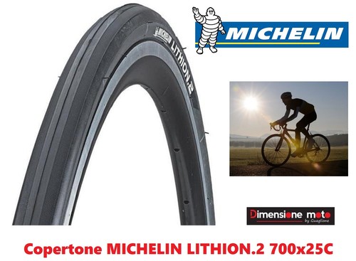 Copertone MICHELIN LITHION.2 Nero/Grigio 700x25C per Bici 28\