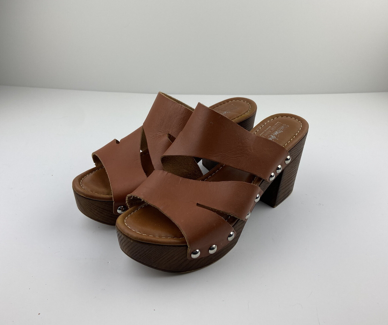 Coach And Four Brown Leather Studded 