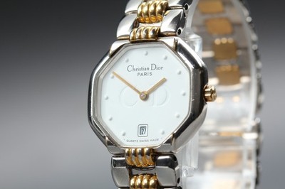 Christian Dior 48 203 White Dial Quartz Two Tone Damenuhr Swiss Made