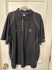 Vanderbilt Football Nike dri fit  Polo  Star V Black XL Player Shirt! 