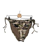 Skims Recycled Swim Dip Tie Bikini Bottom Womens Sz 3X Green Camo Nylon Stretch