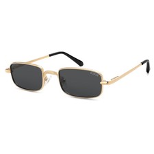 SOJOS Rectangle Polarized Sunglasses for Women Men, UV400 Medium, Gold/Grey