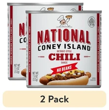 NEW TREND (2 pack) National Coney Island Chili Without Beans,7.5 oz (Pack of 4)