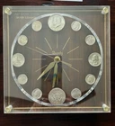 1964 Silver Coin Clock Kennedy Half Dollar Quarters Dimes Mid Century Quartz