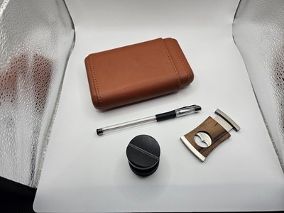 Kunstleder Zigarrenetui, Stift Zigarrenpick, Cutter und Ständer