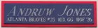 ANDRUW JONES ATLANTA BRAVES NAMEPLATE FOR AUTOGRAPHED SIGNED BASEBALL JERSEY