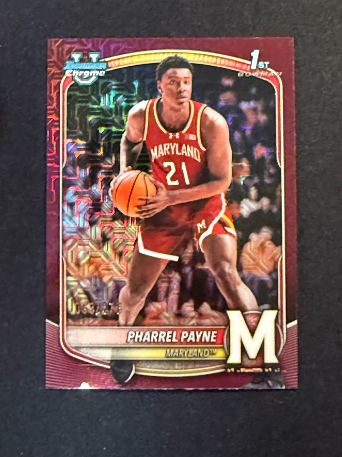2025-26 Bowman Basketball BCP64 Pharrel Payne 1st Mojo Burgundy Refractor /275