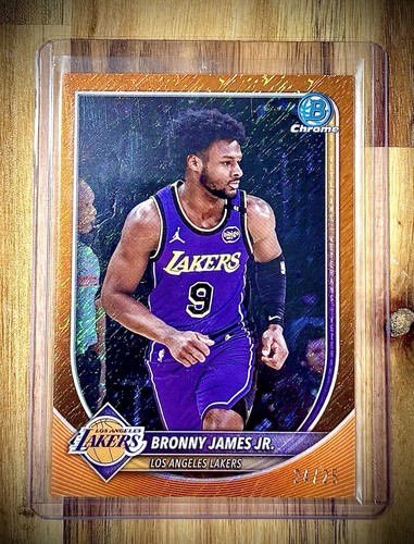 2025 Topps Bowman U Chrome Bronny James Jr. Orange Shimmer /25 #BCV-122