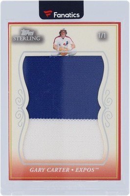 Gary Carter Expos 2008 Topps Sterling Jumbo Swatch 2 Color #JS-GC44 #1/1 Card