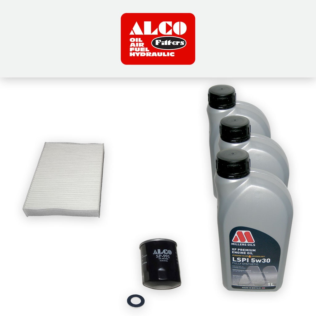 Toyota Aygo 1.0 2014-2021 Service kit - Alco Oil Cabin Filters + Millers Oil