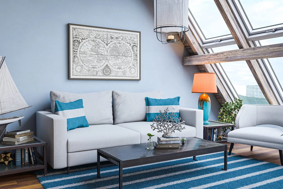 Lámpara de mesa auxiliar 32366TEAL Tucson, esmalte cerámico verde azulado grande Foto 2 de 4