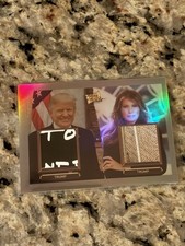 DONALD AND MELANIA TRUMP DUAL AUTHENTIC RELIC CARD PIECES OF THE PAST