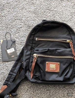 Frye Ivy Mini Black Backpack Me Zip Closure Outer Pockets Casual Travel