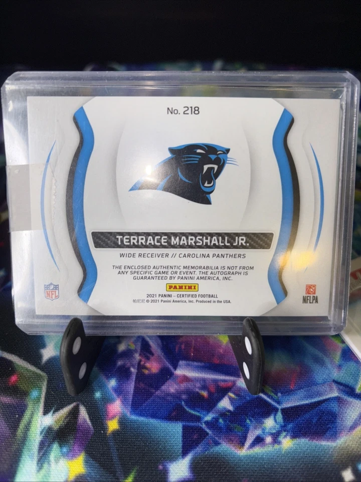 2021 Certified Terrace Marshall Jr Freshman Fabric RPA /249 Panthers Patch Auto! - Image 3 of 3