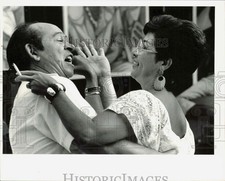 Press Photo Eduardo Saiz and Zenaida Garcia dancing at Lincoln Road Mall party