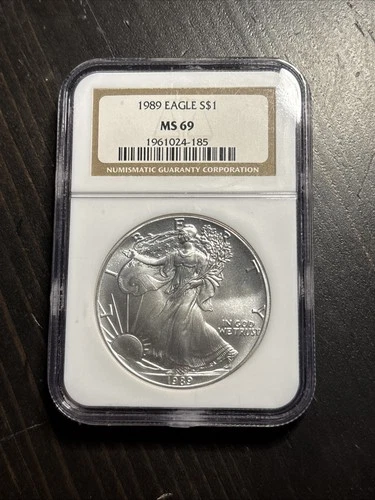 1989 $1 American Silver Eagle NGC MS69 Brown Label