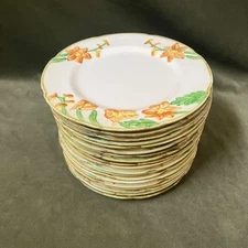 Vintage 1942 Delphinium Orange Dinner Plate 10" by Metlox-Poppytrail CA