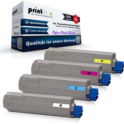 4x Qualitäts Tonerkartuschen für OKI C810N C830DTN Farb S Office Print