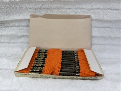 DMC 25 Mouline Special 740 Tangerine Box Of 12 ~ Embroidery Floss Art 117 Orange