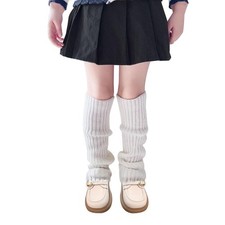 Ewanda store Leg Warmers for Kids Junior Girls Sock Sleeves One Size, White