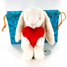 Authentic Jellycat Bashful Red Love Heart Bunny w/ Tags  Dust Bag Brand New
