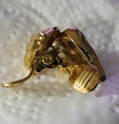 Monet Vintage Clip Earrings Bright Gold Tone Chunky Signed — photo 4