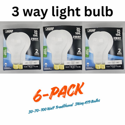Fiet electric 30/70/100 3 way bulb 6-Pack