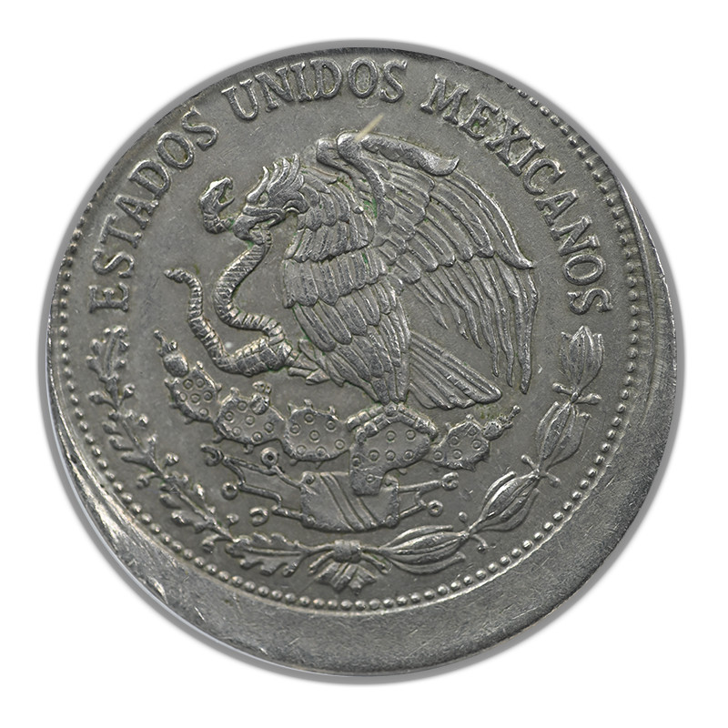 1986-Mo Mexico 500P Pesos ANACS AU50 Mint Error Broadstruck