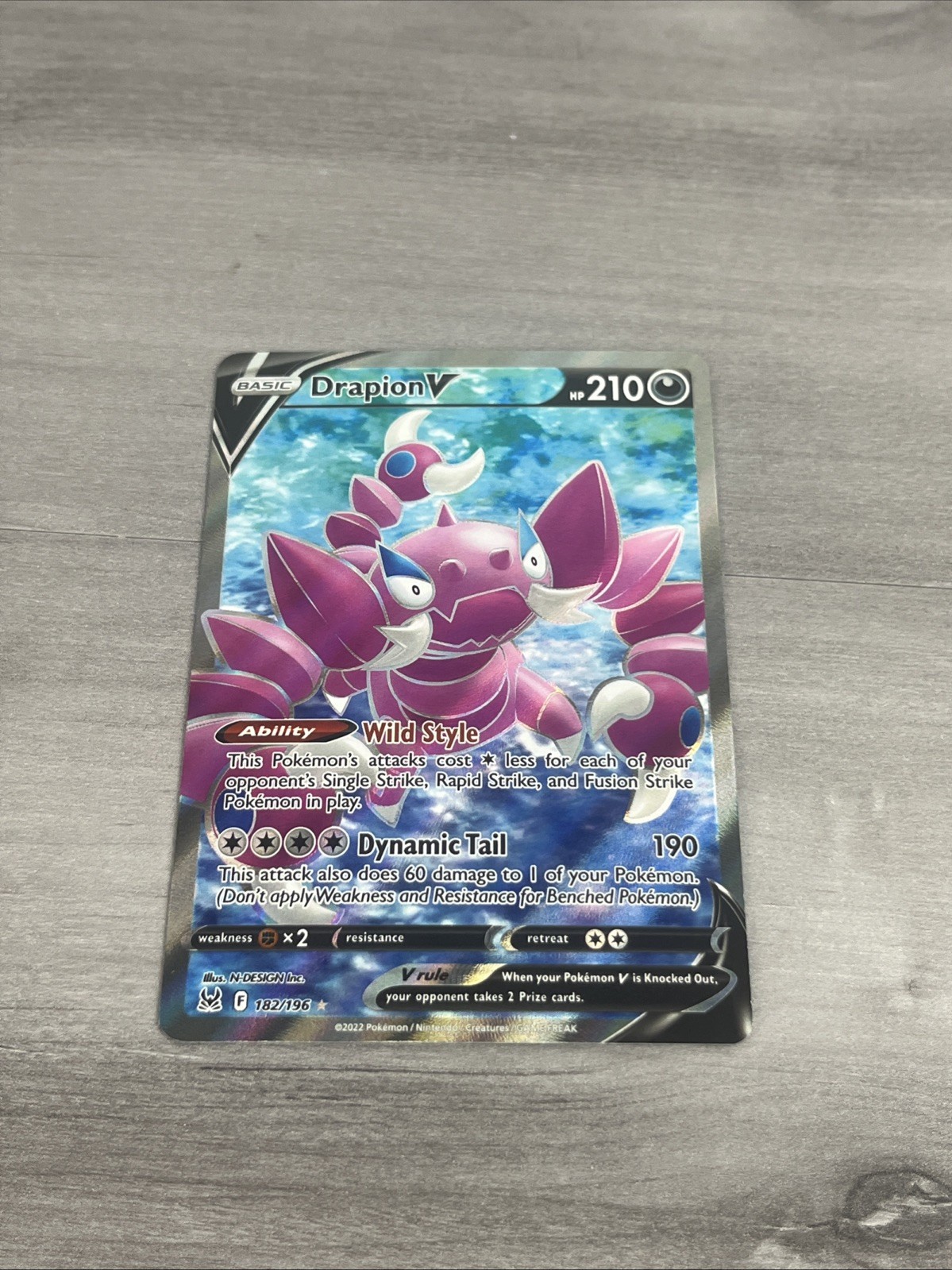 Drapion V 182/196 Ultra Rare Pokemon Lost Origin NM