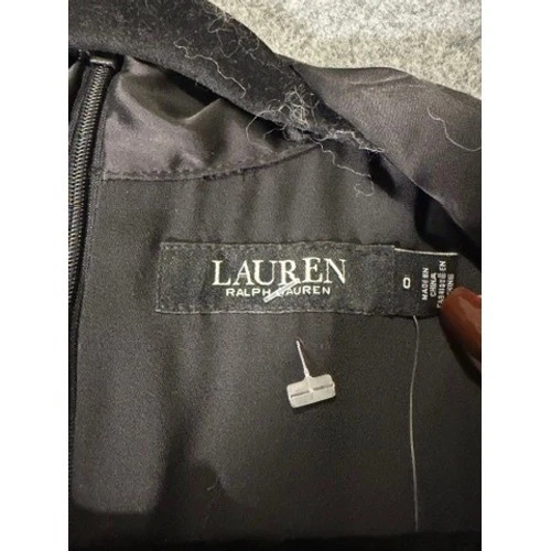 Vestido LAUREN Ralph Lauren Terciopelo Floral Sin Mangas Mujer 0 Estampado Corbata Cuello Foto 3 de 4