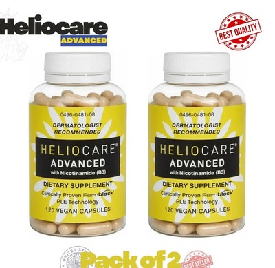 2 Packs Heliocare Advanced Nicotinamide B3 Skin Health 120 Capsules Exp: 07/2027