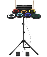 Electronic Drum Set with Drum Stand Adjustable, Drum Practice Pad Midi Drum K...